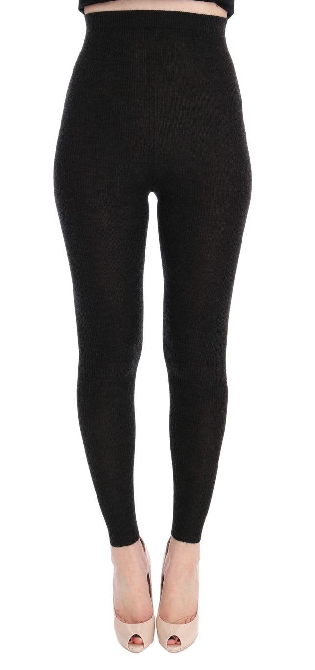 Dolce & Gabbana Grey Cashmere-Stretch Tights