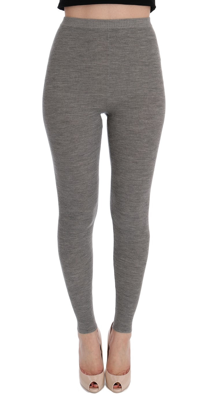 Dolce & Gabbana Graue Kaschmir-Stretch-Strumpfhose