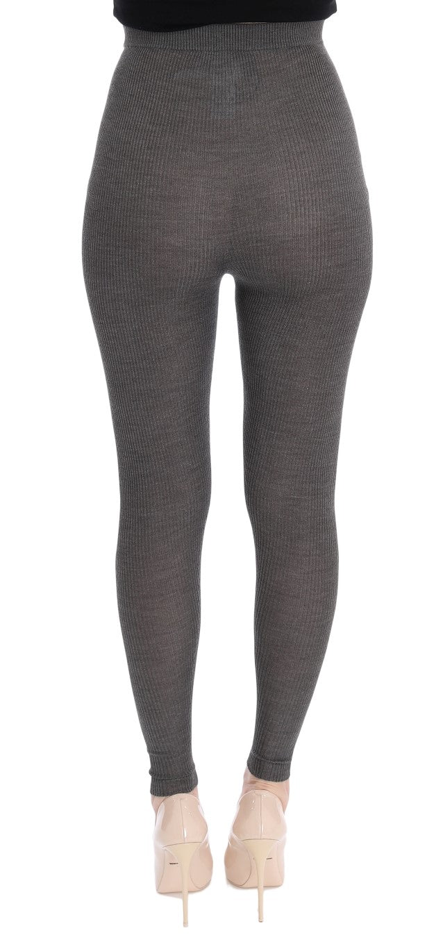 Dolce & Gabbana Graue Kaschmir-Stretch-Strumpfhose