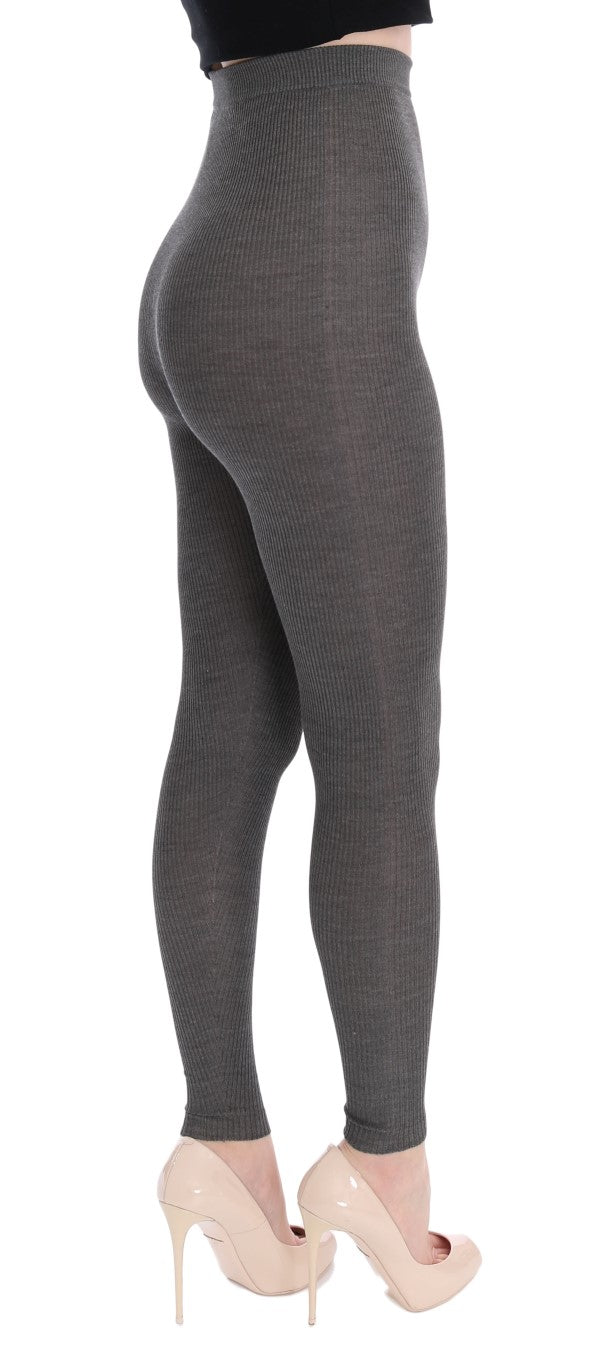 Dolce & Gabbana Graue Kaschmir-Stretch-Strumpfhose