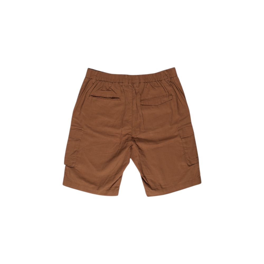 Hamaki-Ho Braune Leinen-Bermudashorts