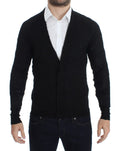 Costume National Schwarze Strickjacke mit Knöpfen aus feiner Wolle