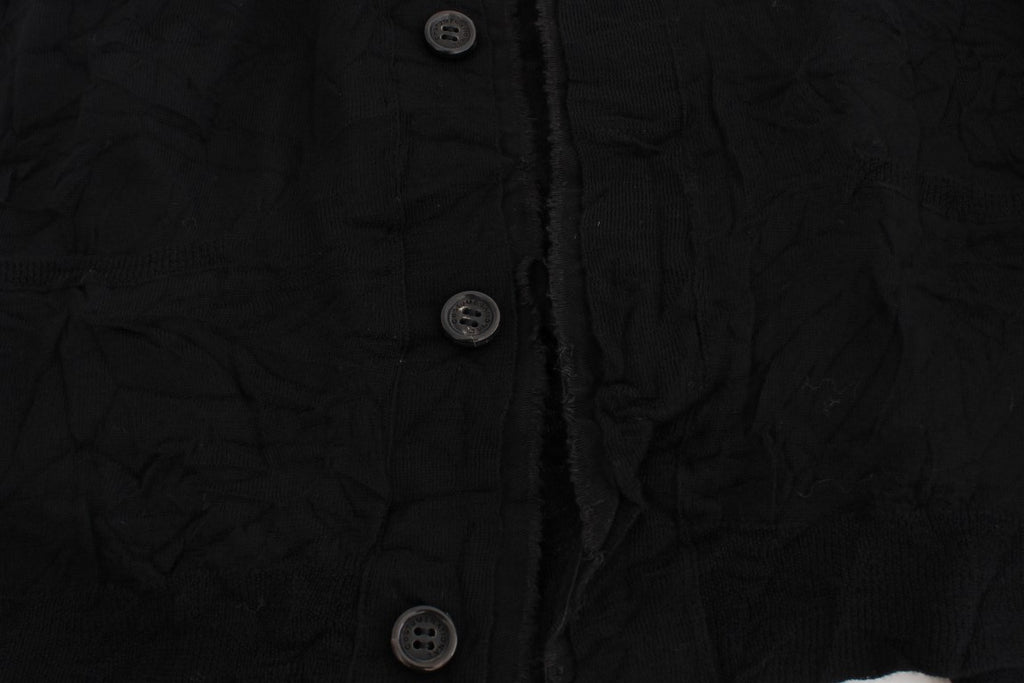 Costume National Schwarze Strickjacke mit Knöpfen aus feiner Wolle