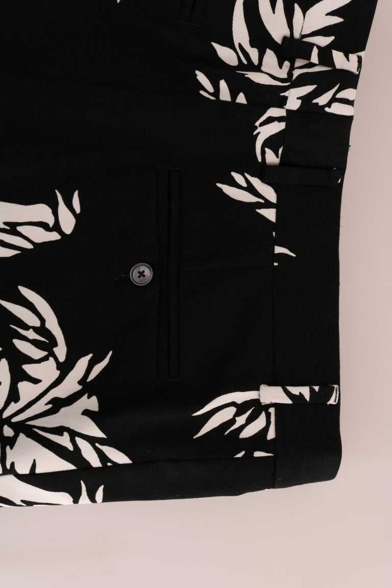 Dolce & Gabbana Black Tree Baumwoll-Stretch-Hose