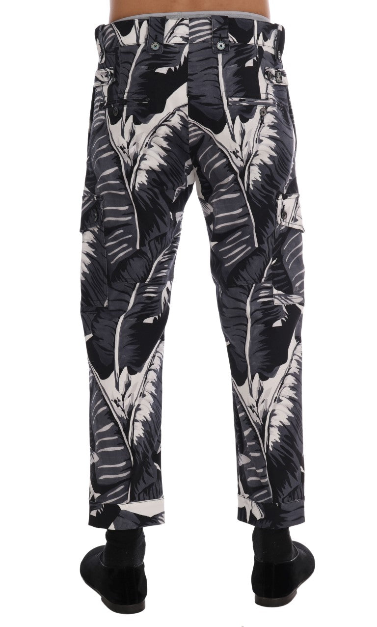 Dolce & Gabbana Graue Bananenblatt-Baumwoll-Hose