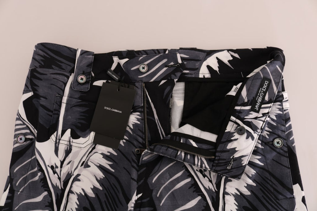 Dolce & Gabbana Graue Bananenblatt-Baumwoll-Hose
