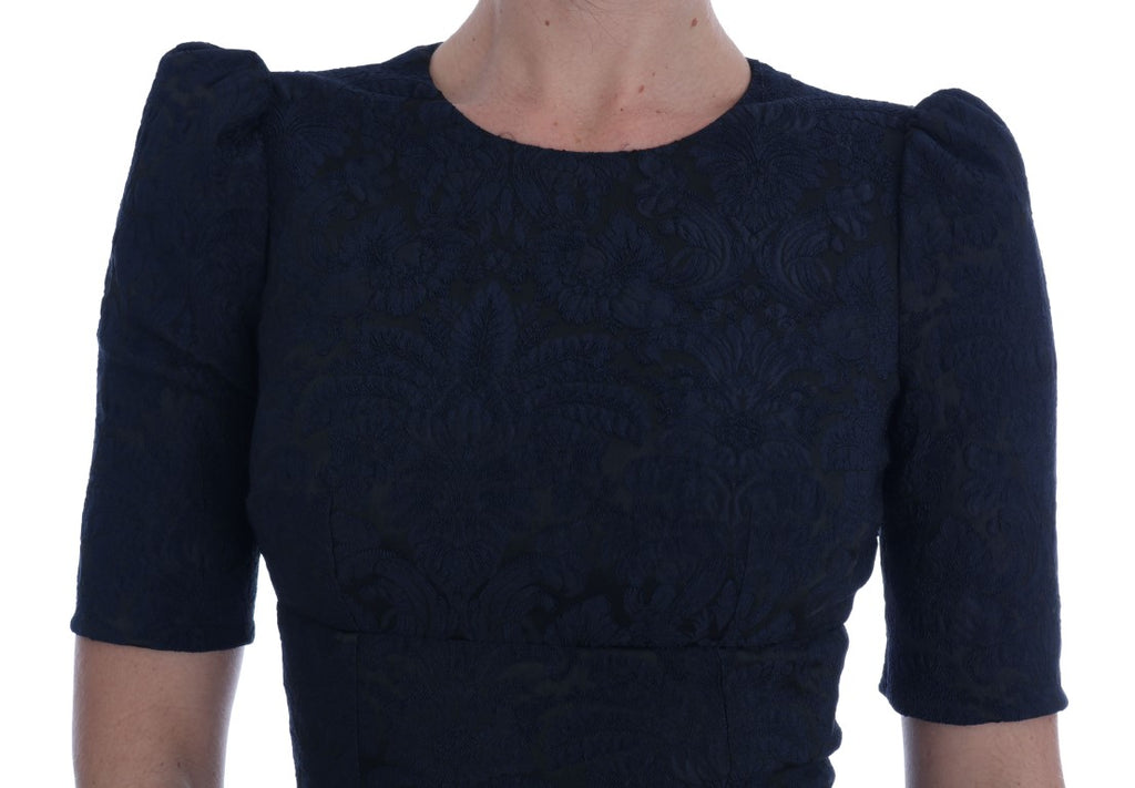 Dolce & Gabbana Black and Blue Flared Mini Dress