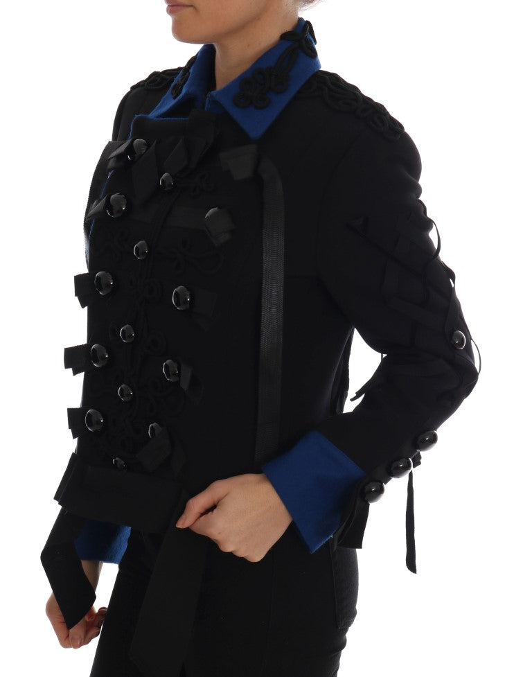 Dolce & Gabbana Black Wool Trench Coat