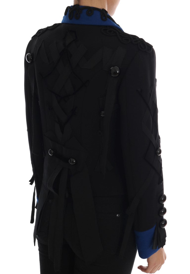 Dolce & Gabbana Black Wool Trench Coat