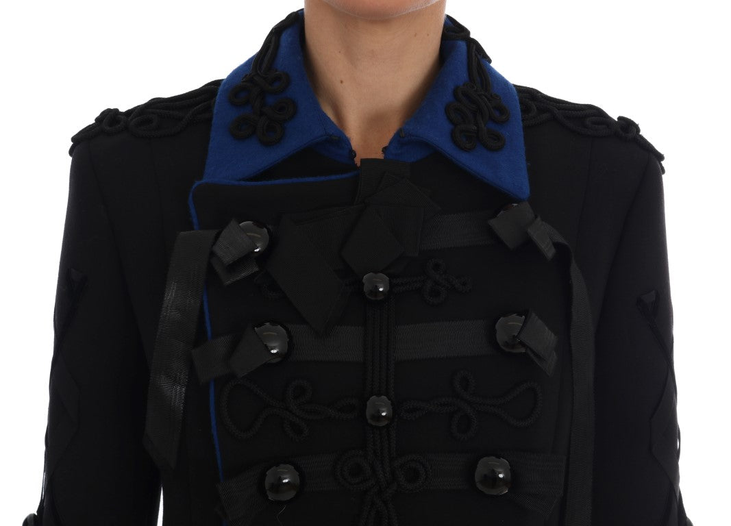 Dolce & Gabbana Black Wool Trench Coat