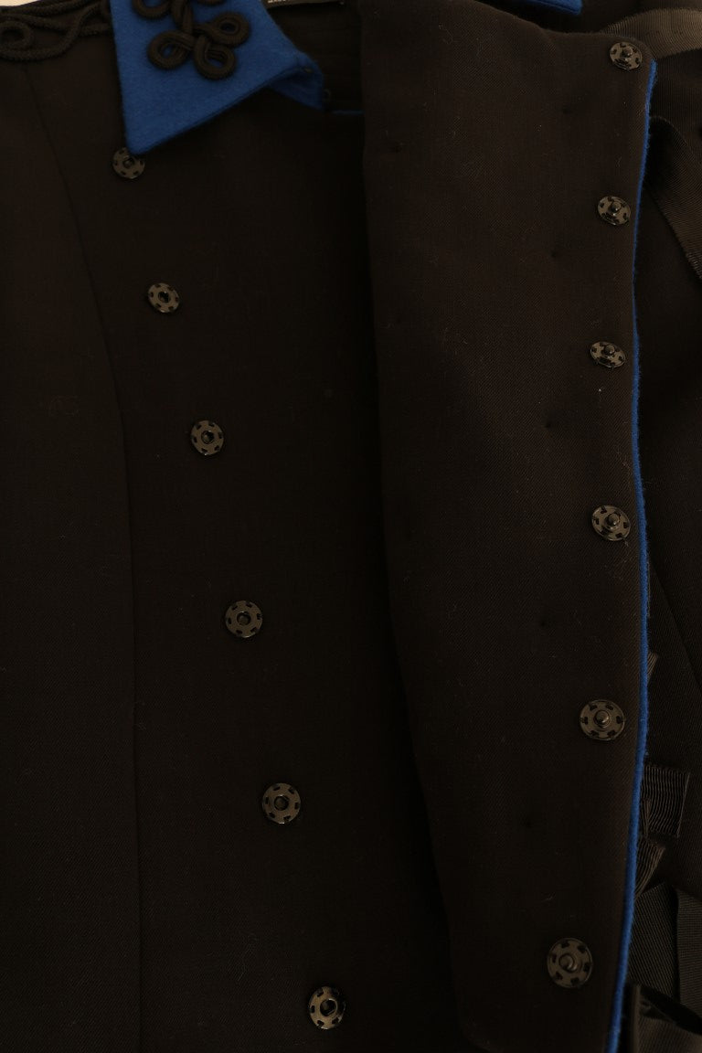 Dolce & Gabbana Black Wool Trench Coat