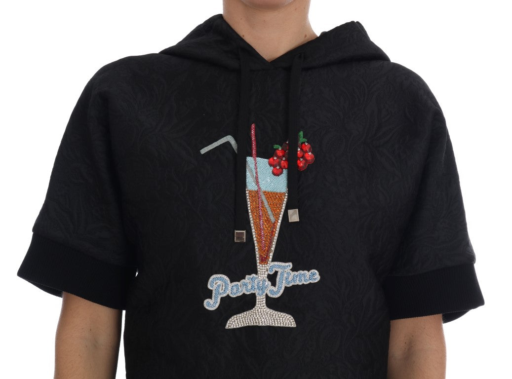 Dolce & Gabbana Schwarzer Märchen-Kristall-Kapuzenpulli