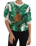 Dolce & Gabbana Pineapple Banana Sequin Round Neck Sweater