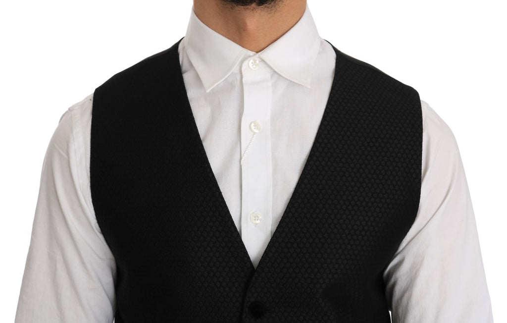 Dolce & Gabbana Schwarze Weste mit Polka-Dot-Muster