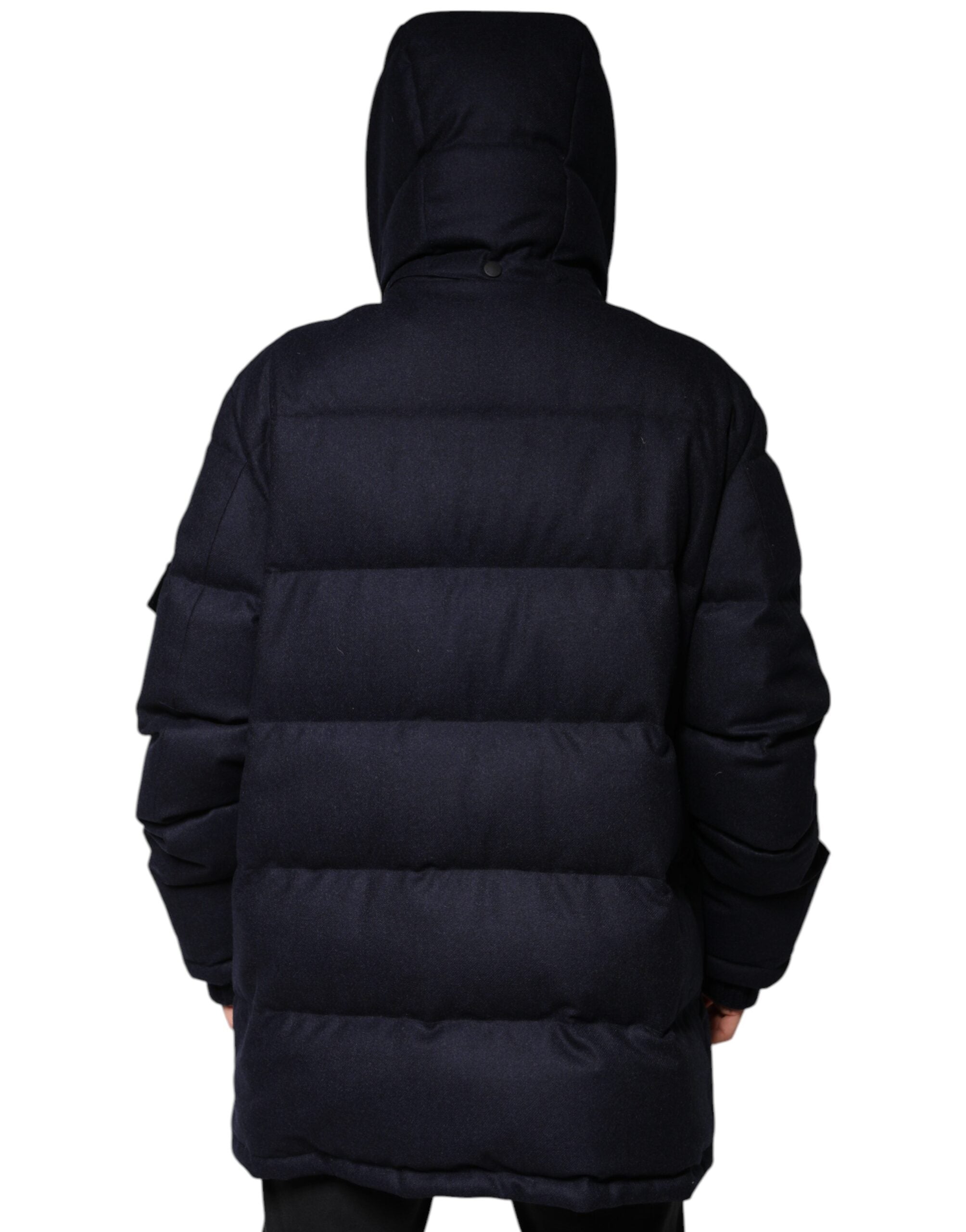 Dolce & Gabbana Black Hooded Nylon Puffer Men's Coat Jacket