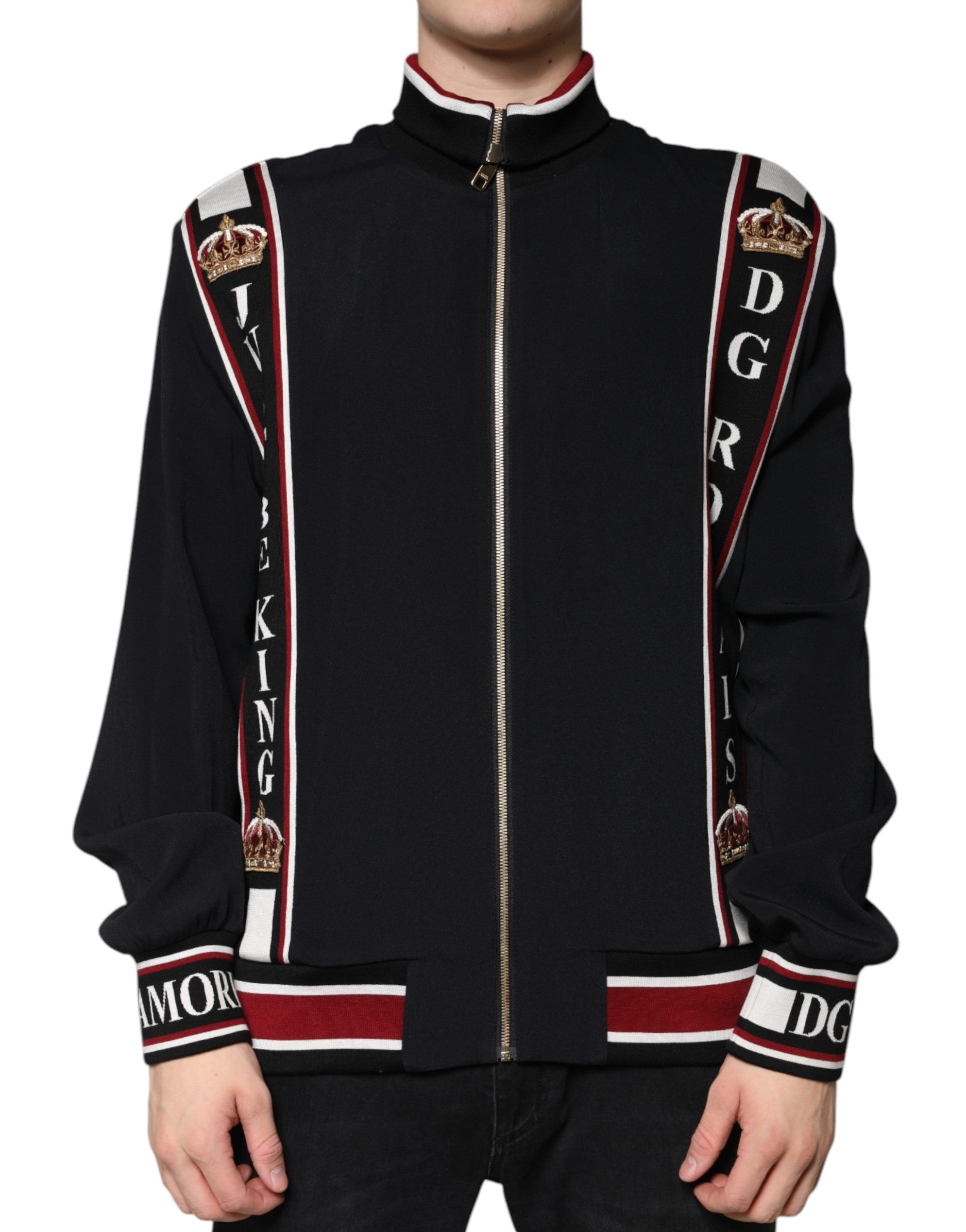 Dolce & Gabbana Black DG King Full-Zip Sweatshirt