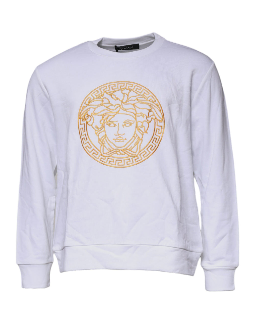 Versace White Medusa Embroidered Crew Neck Jumper