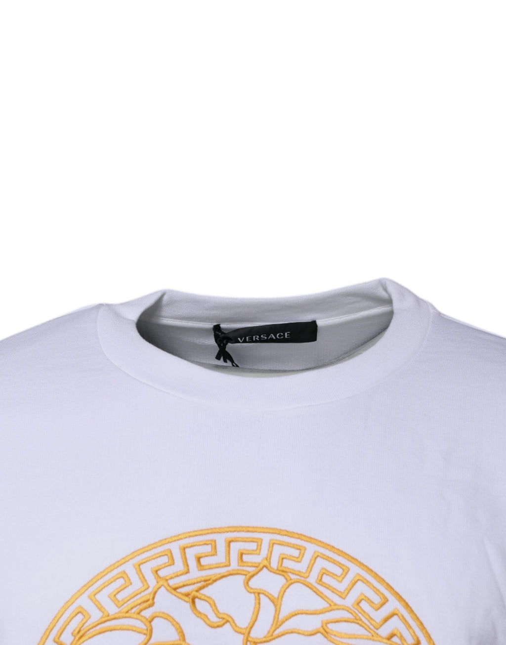 Versace White Medusa Embroidered Crew Neck Jumper