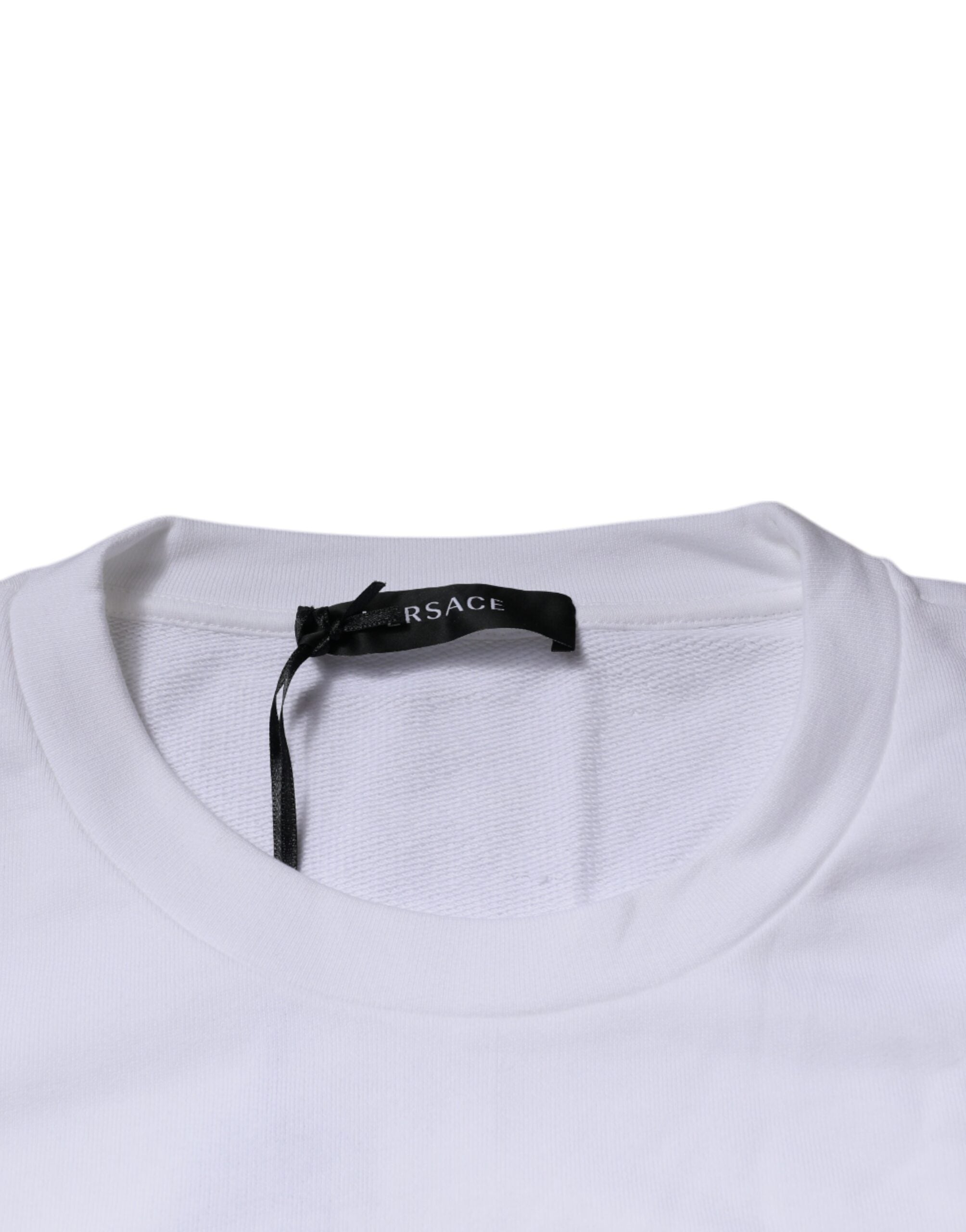 Versace White Medusa Embroidered Crew Neck Jumper