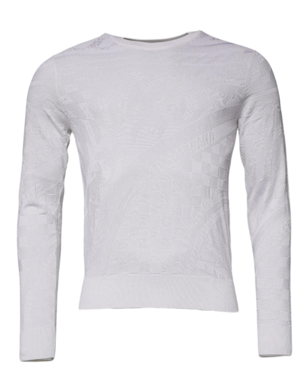 Dolce & Gabbana Men's White Silk Crew Neck Sweater