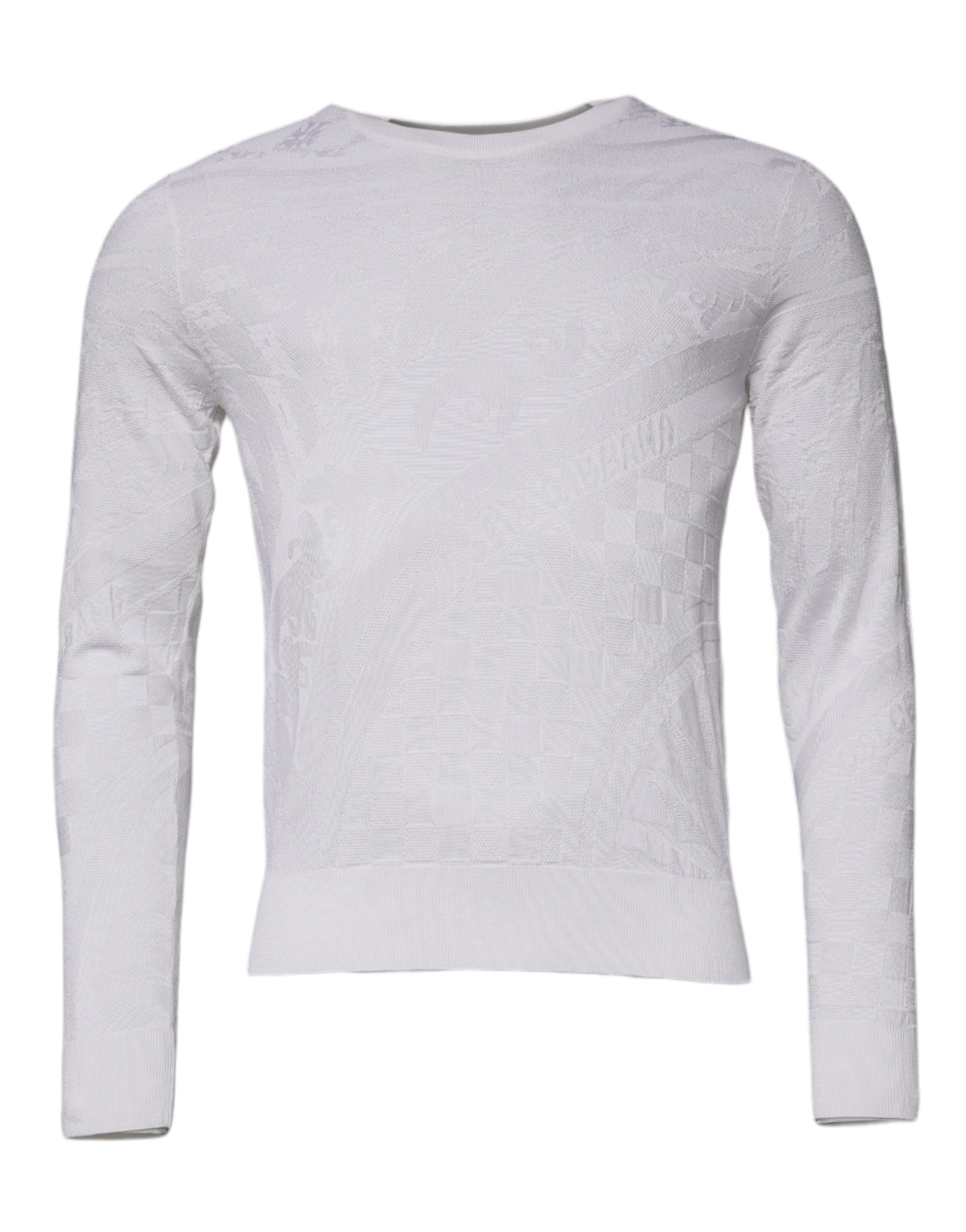 Dolce & Gabbana Men's White Silk Crew Neck Sweater