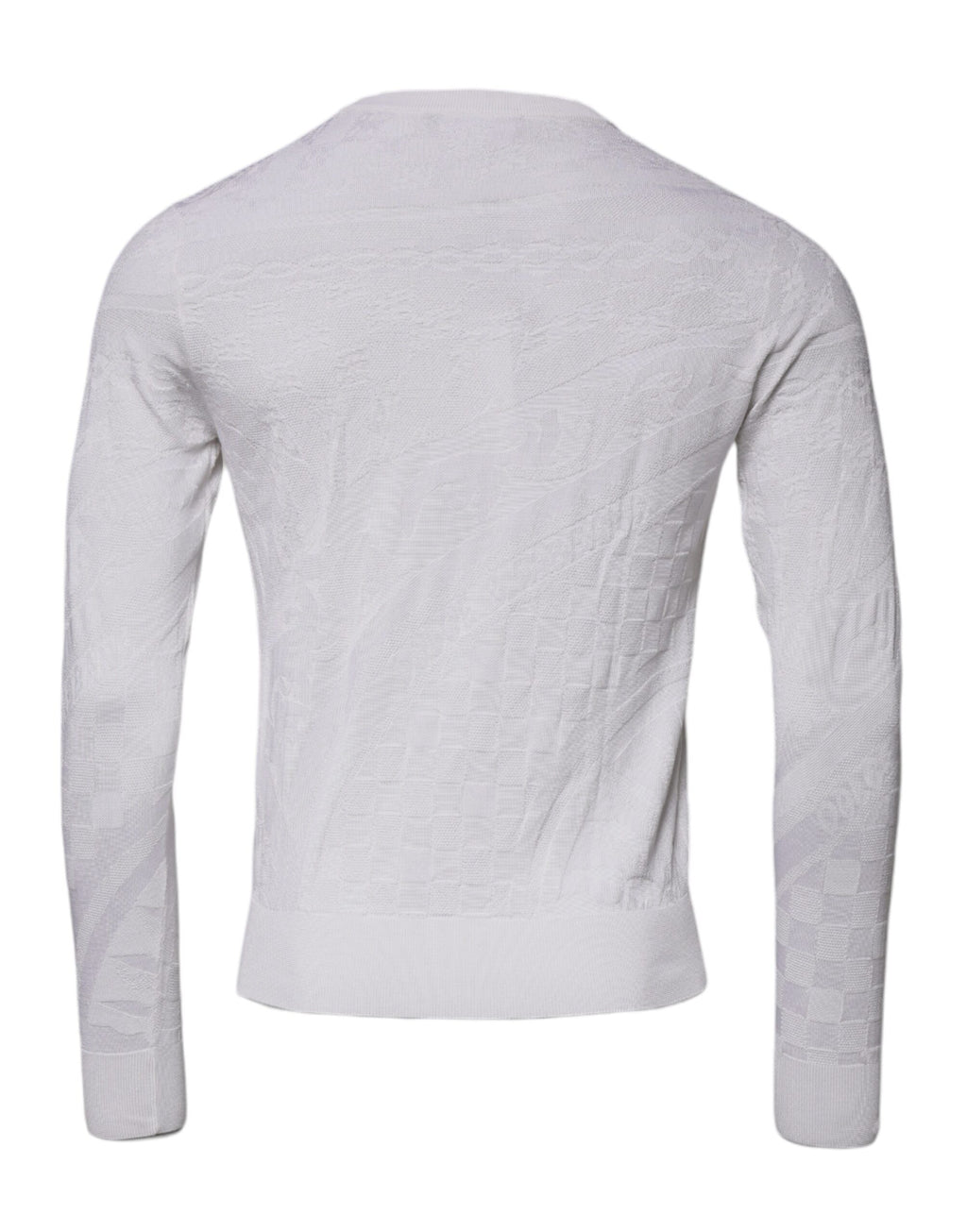 Dolce & Gabbana Men's White Silk Crew Neck Sweater