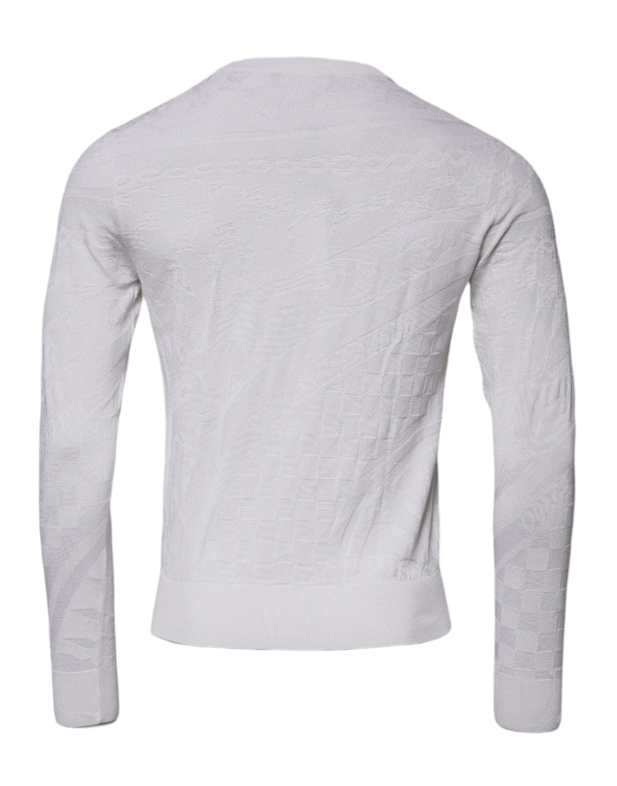 Dolce & Gabbana Men's White Silk Crew Neck Sweater