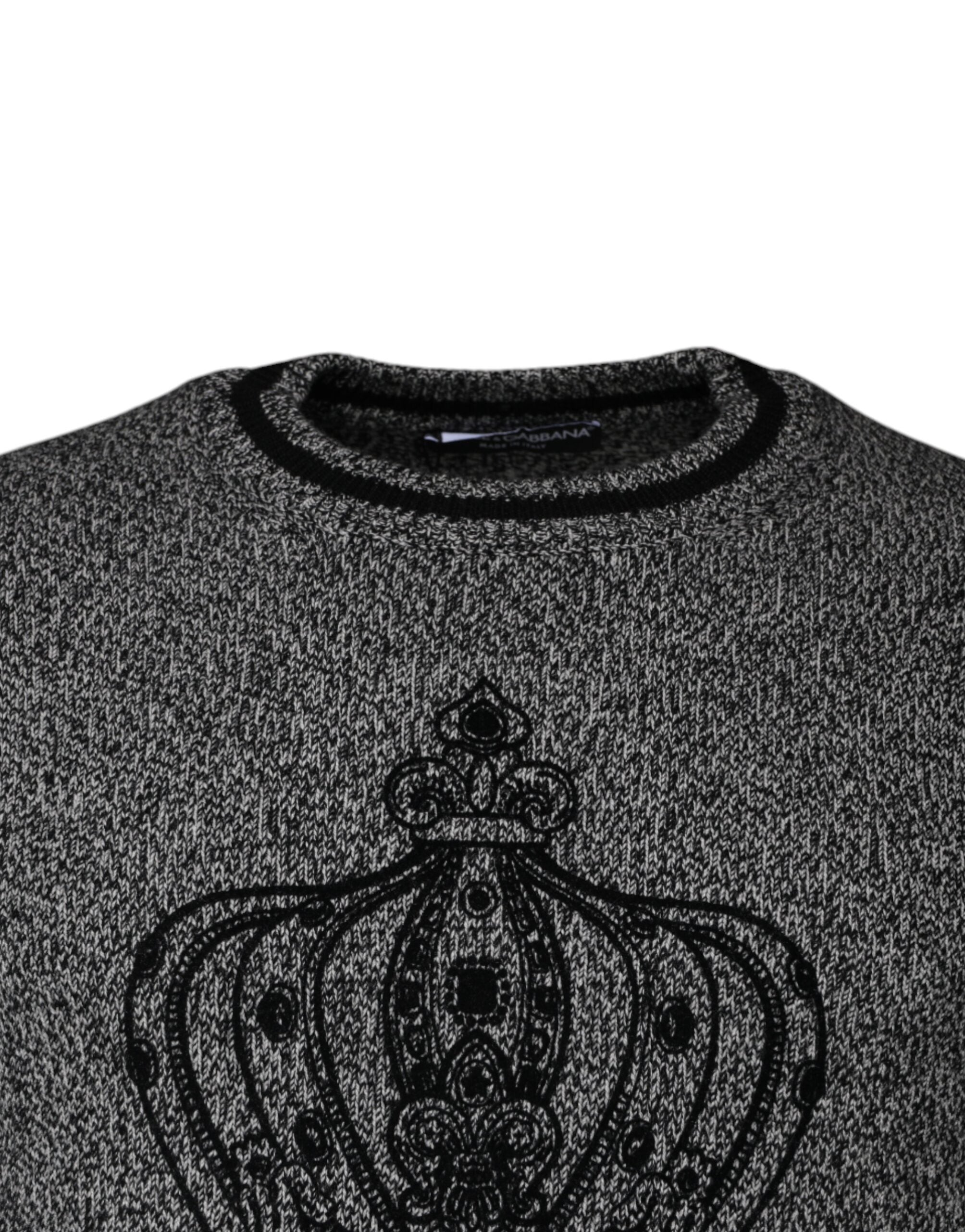 Dolce & Gabbana Grey Crown King Cashmere Sweater