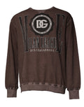 Dolce & Gabbana Brown Logo-Print Crewneck Sweater