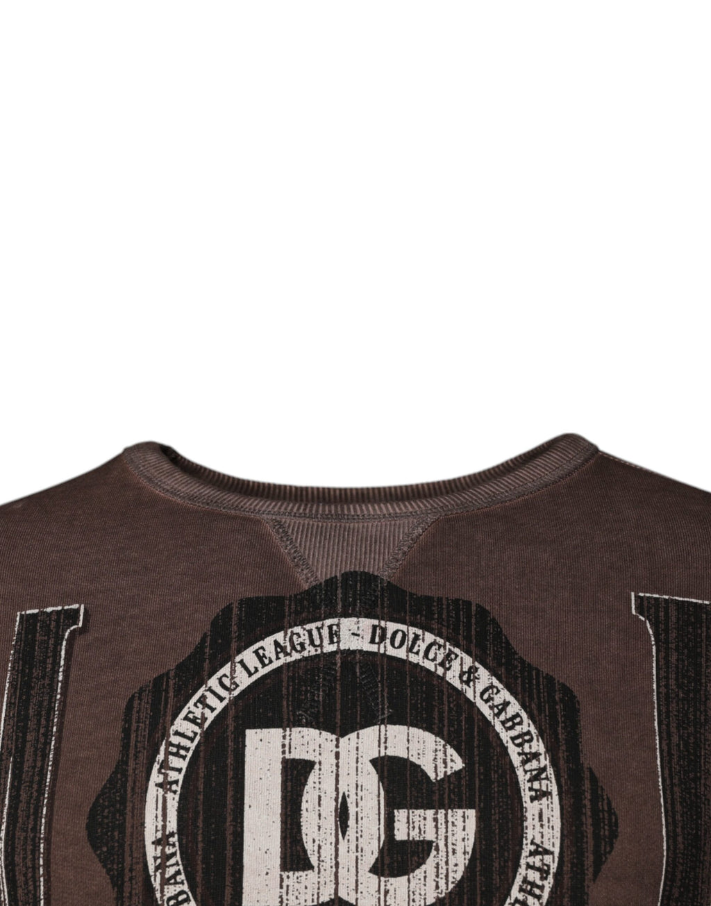 Dolce & Gabbana Brown Logo-Print Crewneck Sweater