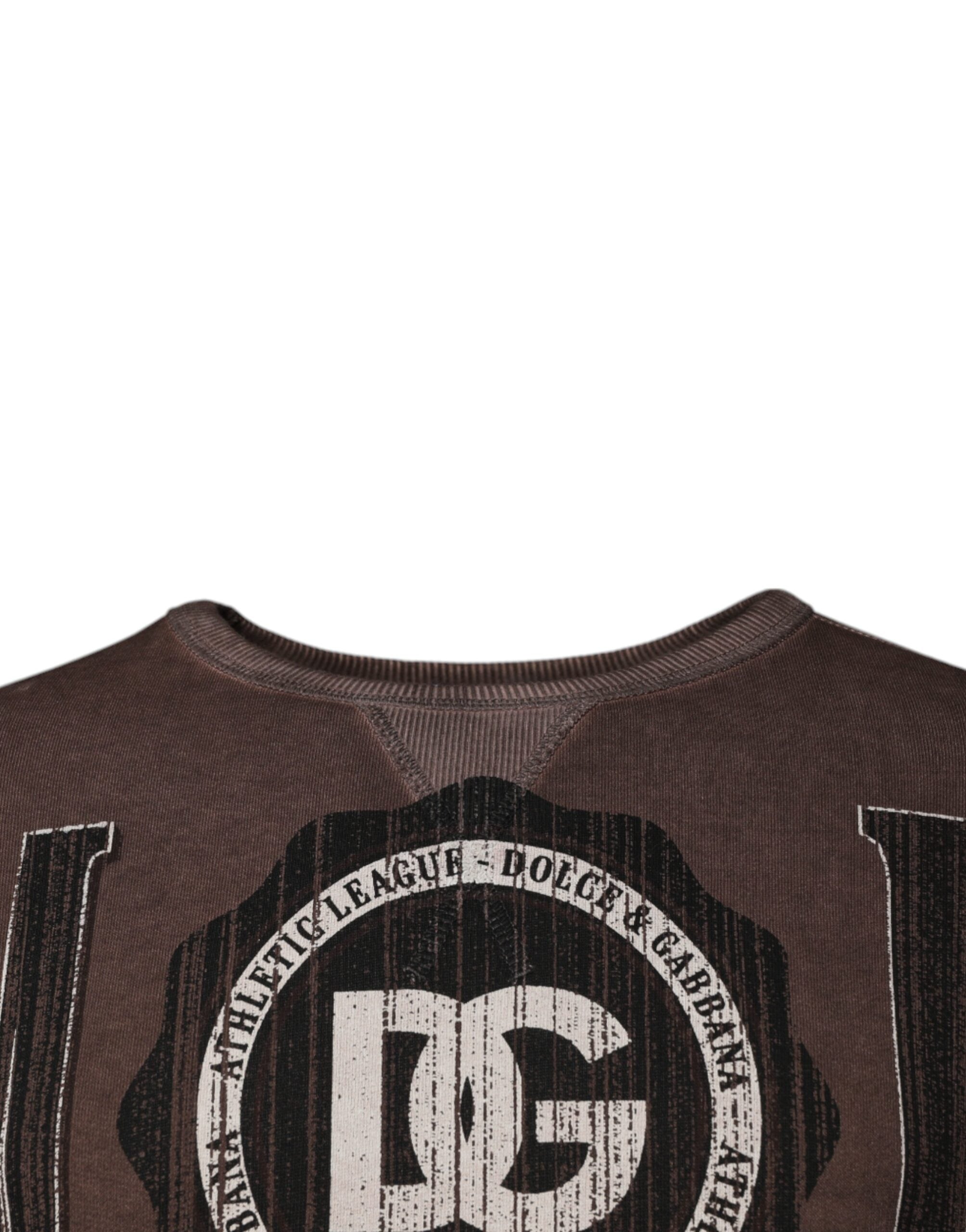 Dolce & Gabbana Brown Logo-Print Crewneck Sweater