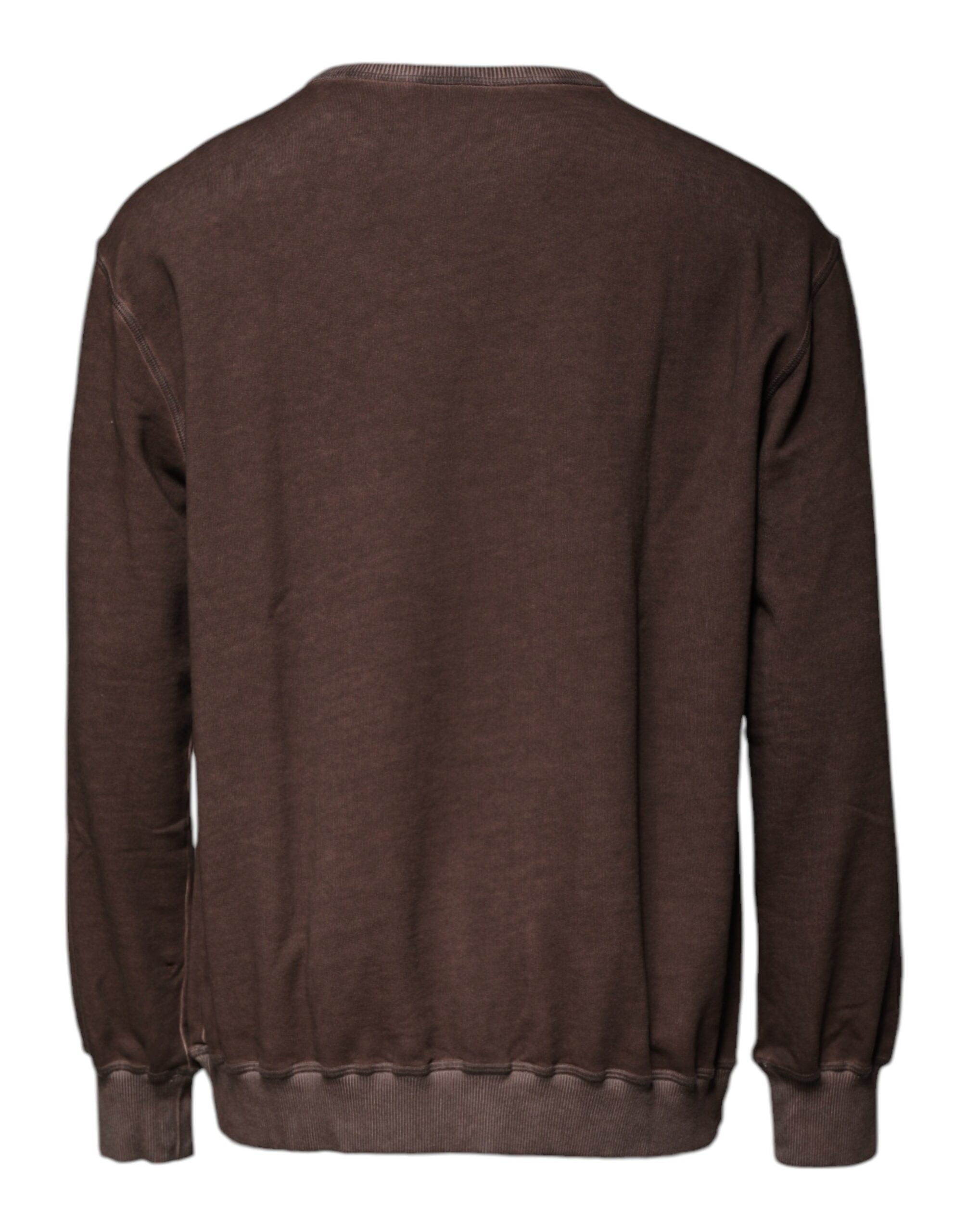 Dolce & Gabbana Brown Logo-Print Crewneck Sweater