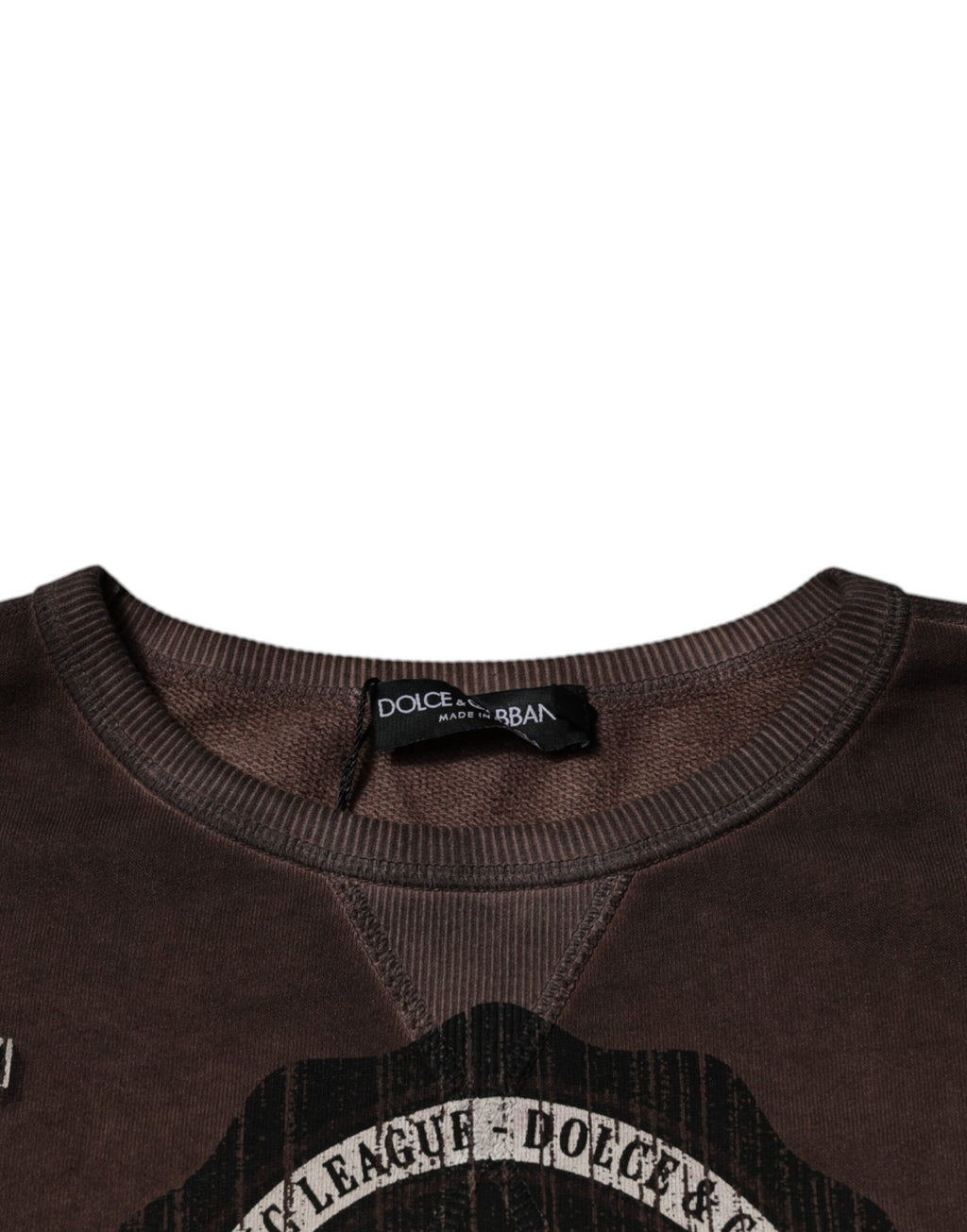 Dolce & Gabbana Brown Logo-Print Crewneck Sweater