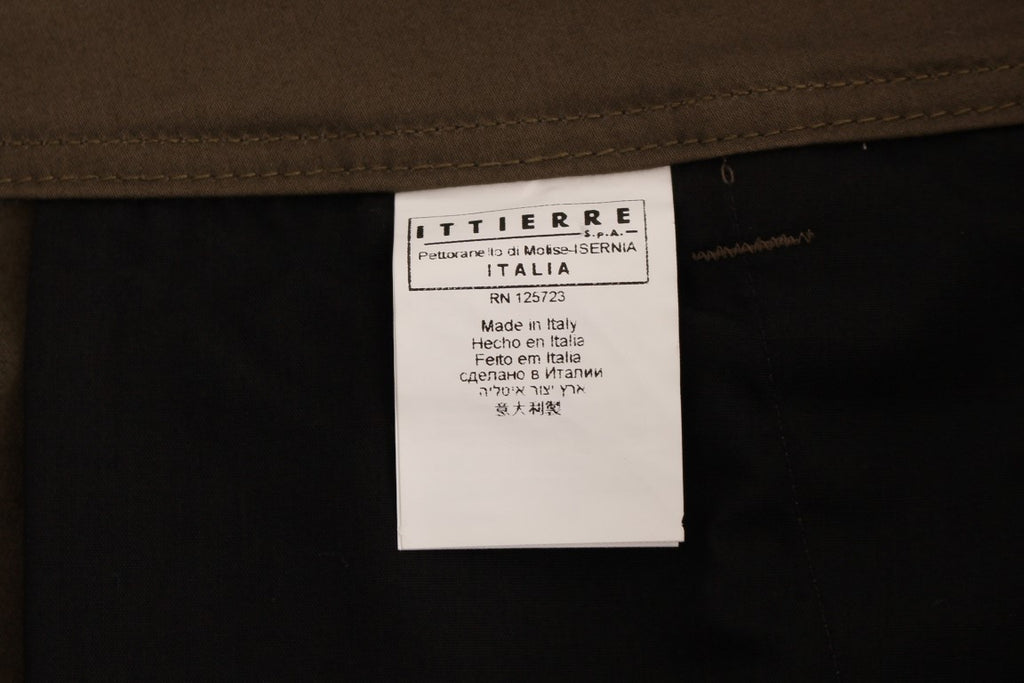 GF Ferre Green Cotton Stretch Comfort Fit Trousers