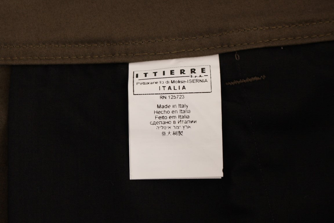 GF Ferre Green Cotton Stretch Comfort Fit Trousers