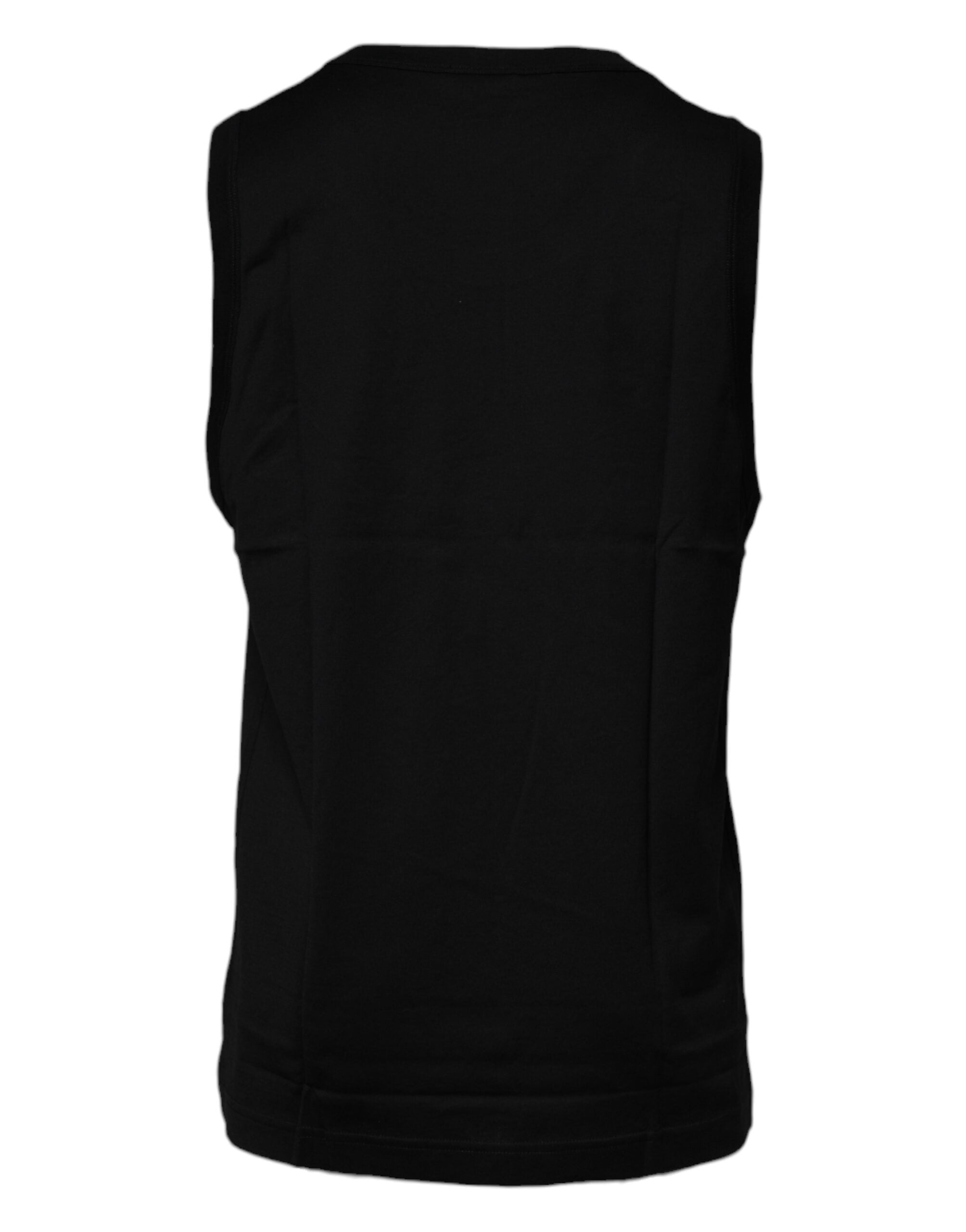 Dolce & Gabbana Black Sleeveless Cotton Crewneck T-Shirt