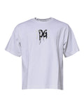 Dolce & Gabbana Weißes DG Logo Baumwoll-T-Shirt mit Rundhalsausschnitt