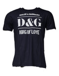 Dolce & Gabbana Blue D&G King Of Love Cotton Crew Neck T-Shirt
