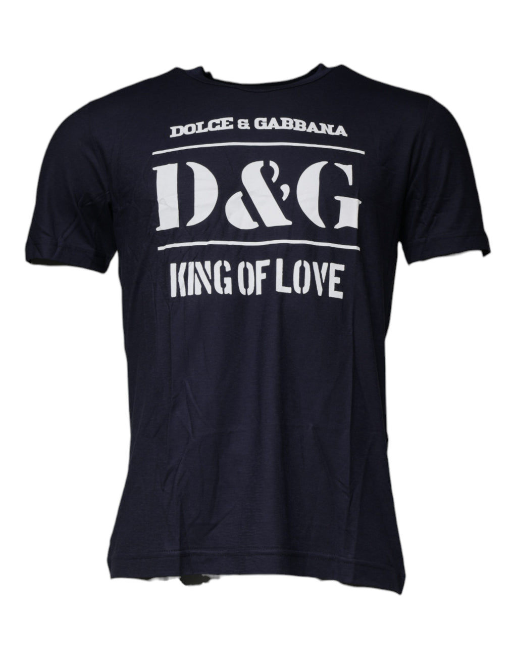 Dolce & Gabbana Blue D&G King Of Love Cotton Crew Neck T-Shirt