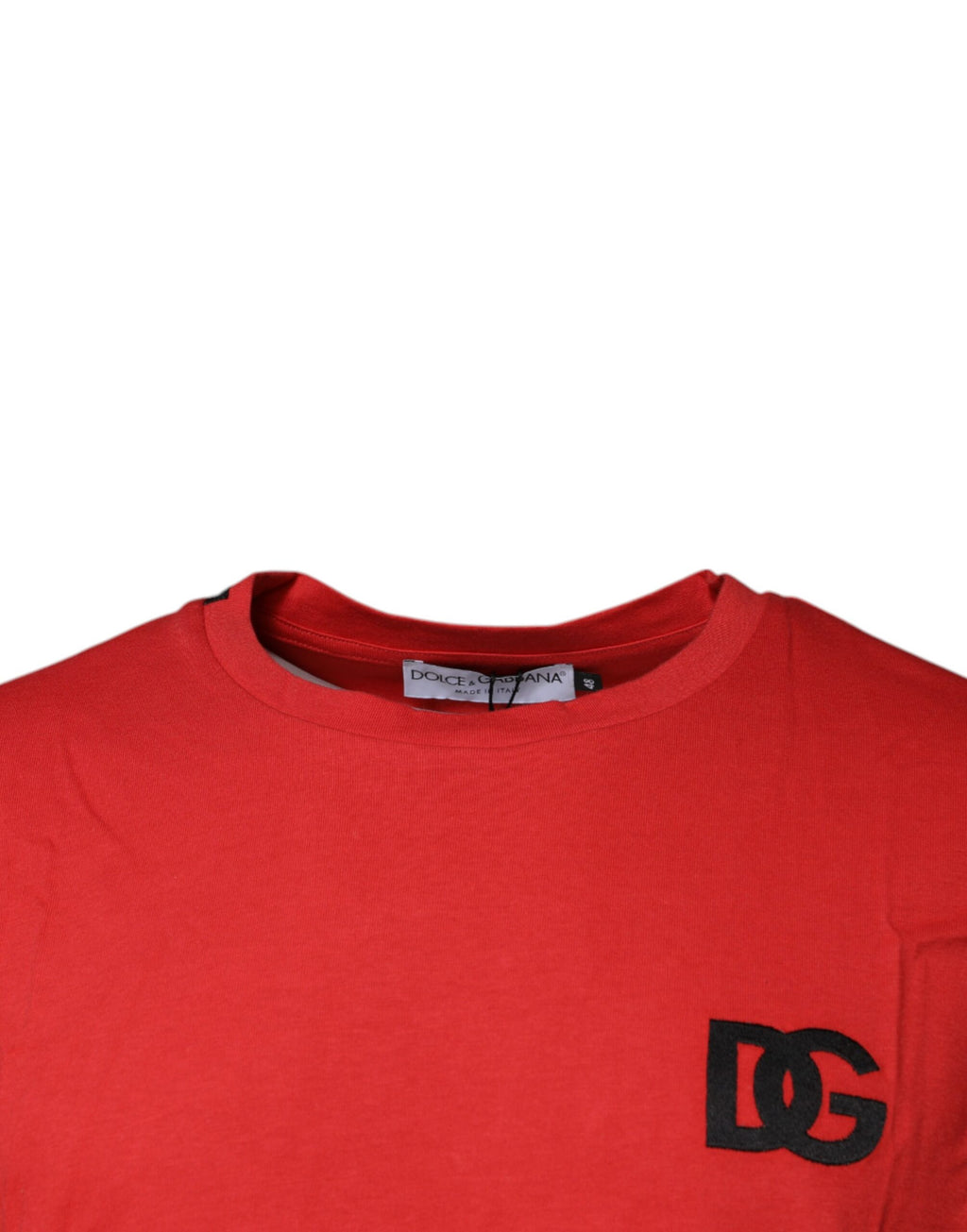 Dolce & Gabbana Red DG Logo Crew-Neck Cotton T-Shirt