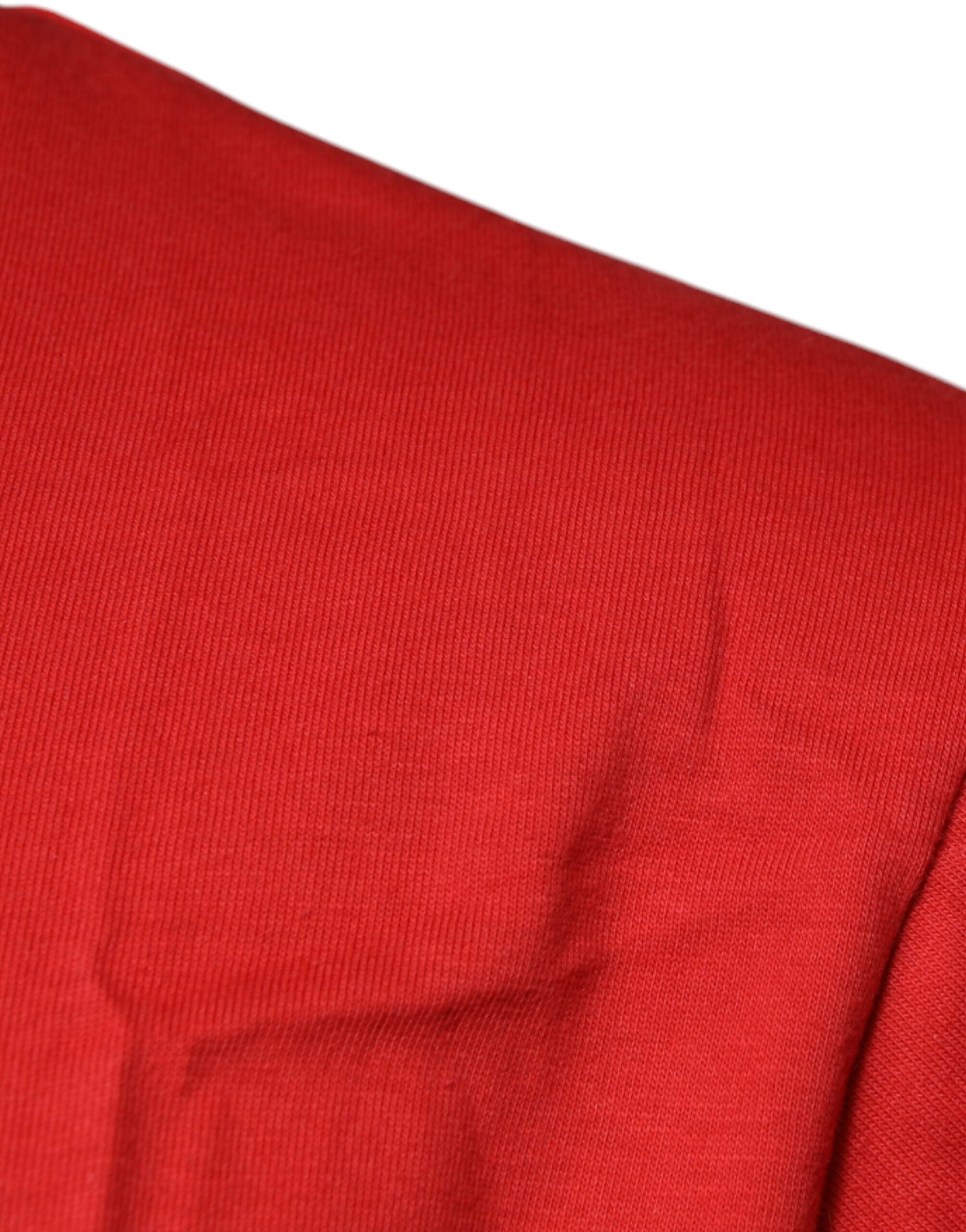 Dolce & Gabbana Red DG Logo Crew-Neck Cotton T-Shirt