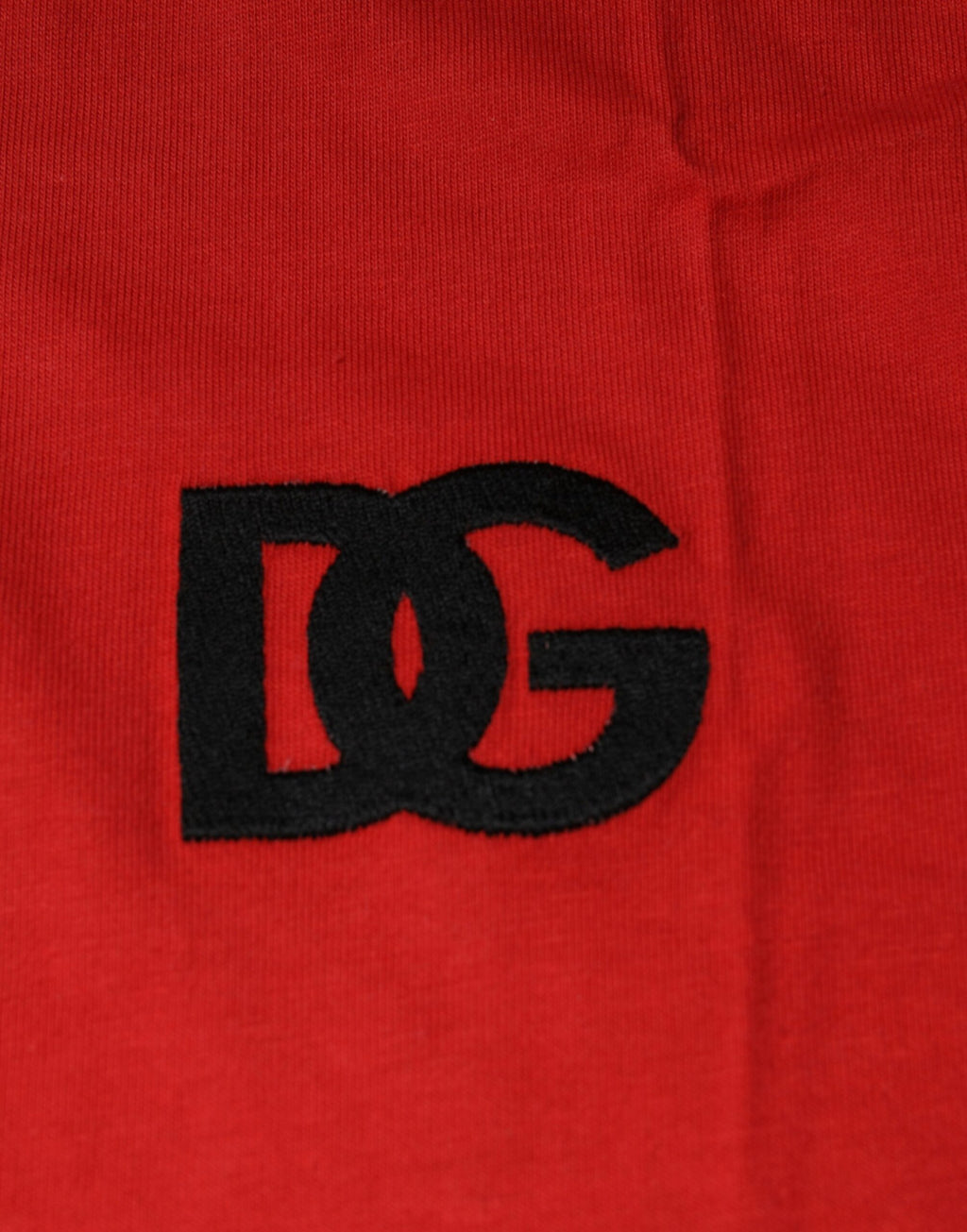 Dolce & Gabbana Red DG Logo Crew-Neck Cotton T-Shirt