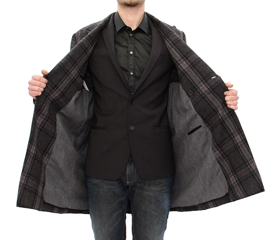 Dolce & Gabbana Grey Double-Breasted Coat Jacket