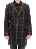 Dolce & Gabbana Grey Double-Breasted Coat Jacket