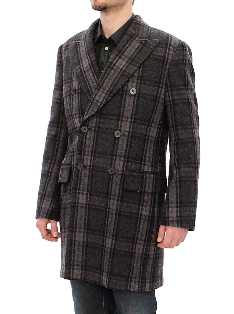 Dolce & Gabbana Grey Double-Breasted Coat Jacket