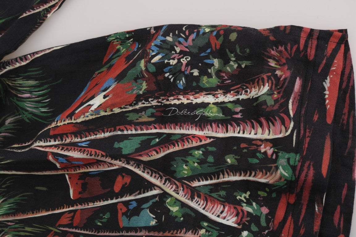 Dolce & Gabbana Schwarzes Vulkan Sizilien Kurzarm T-Shirt