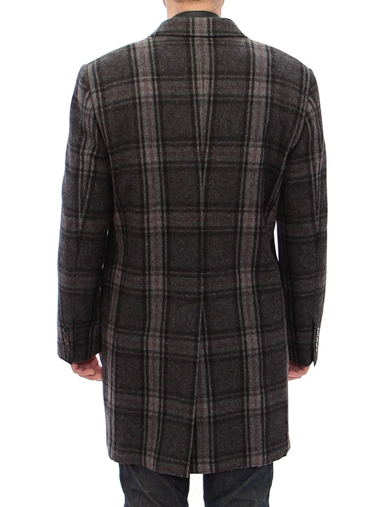 Dolce & Gabbana Grey Double-Breasted Coat Jacket