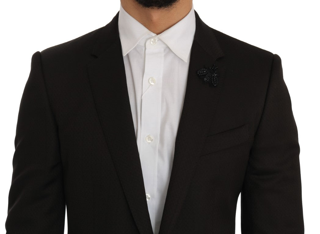 Dolce & Gabbana Braun Wolle Kristall Biene Slim Fit MARTINI