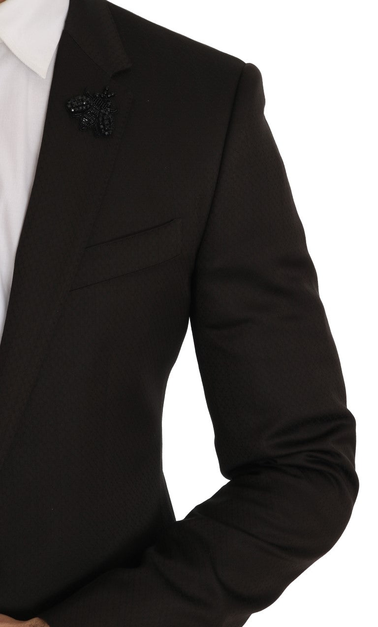 Dolce & Gabbana Braun Wolle Kristall Biene Slim Fit MARTINI