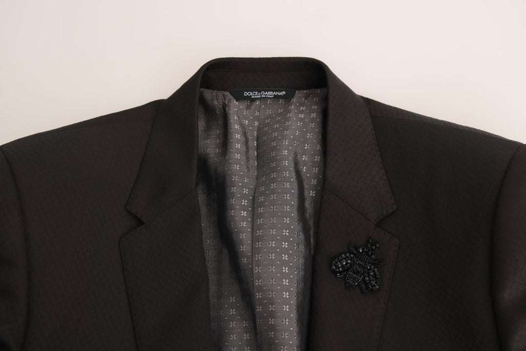 Dolce & Gabbana Braun Wolle Kristall Biene Slim Fit MARTINI